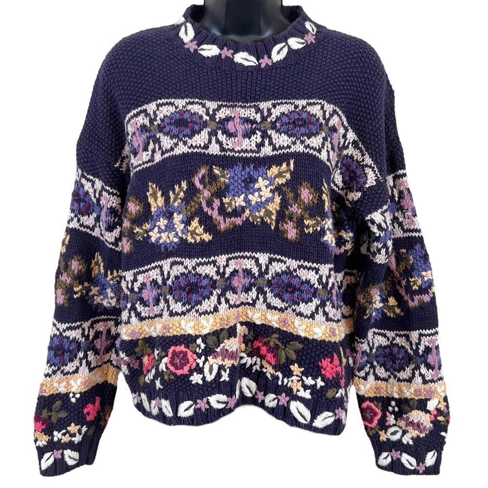 Vintage Hand Knit Jennifer Reed Grannycore Sweater